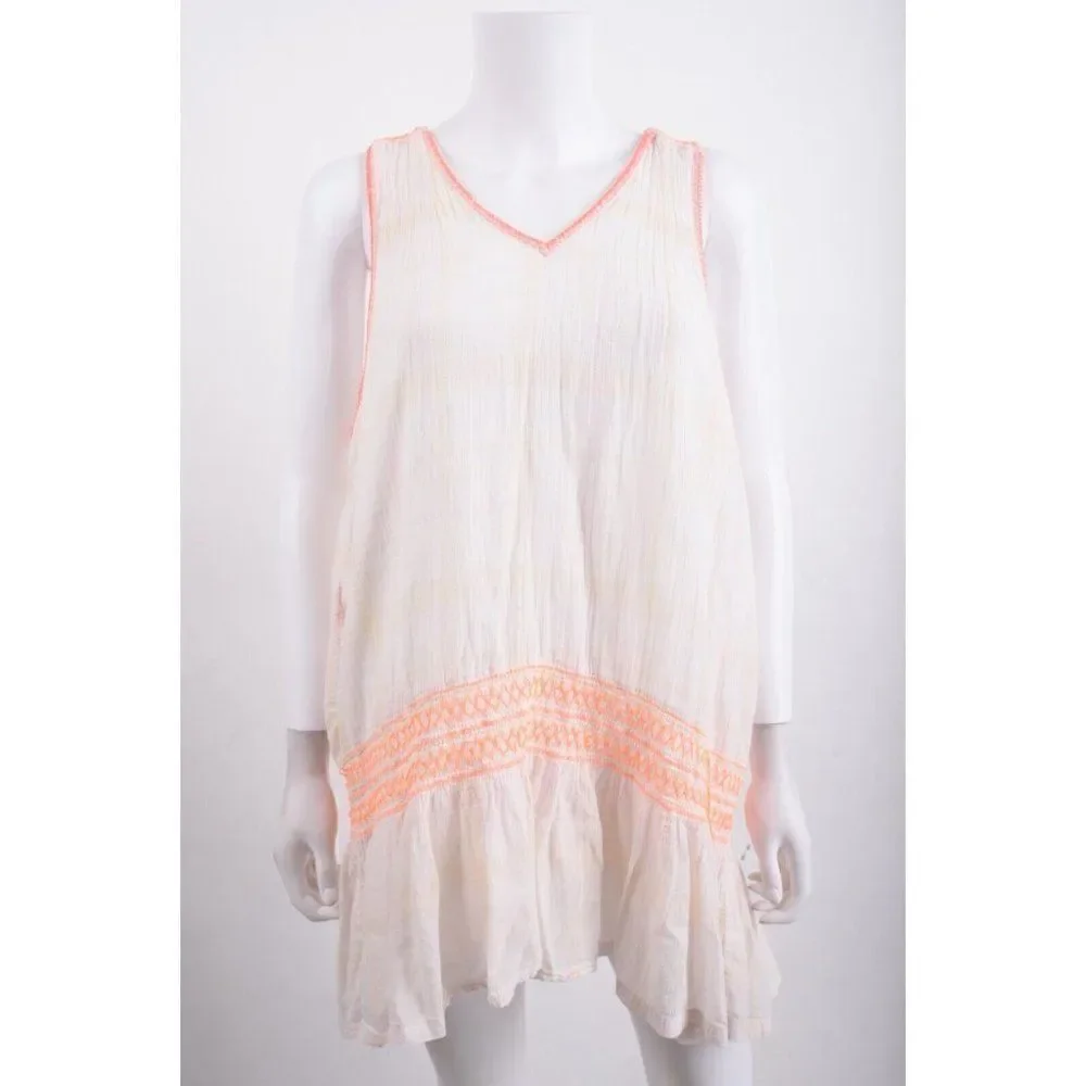 Free People Womens Plaid Mini Dress White Run with Me XS Sleeveless  ob770119